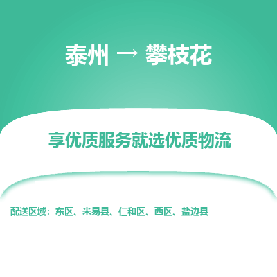 泰州到攀枝花物流专线-泰州到攀枝花物流公司